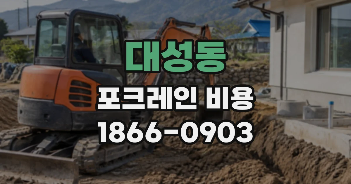 대성동 포크레인비용