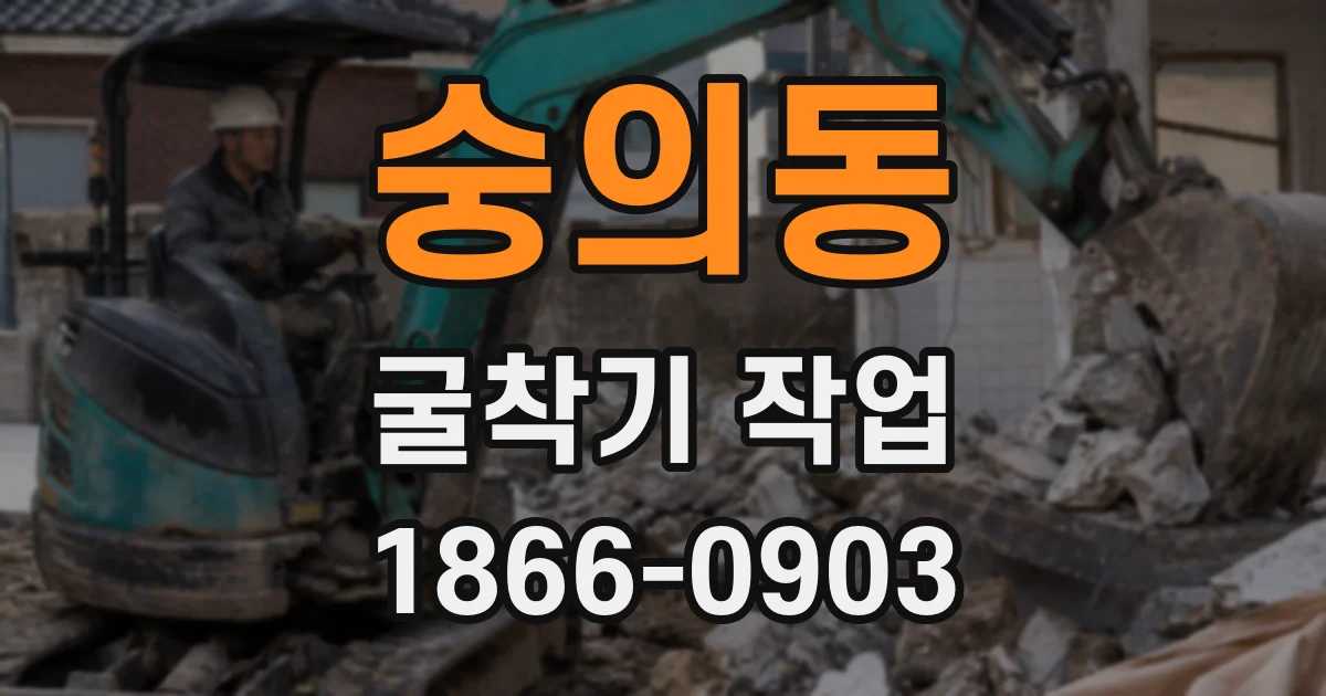숭의동 굴착기 작업