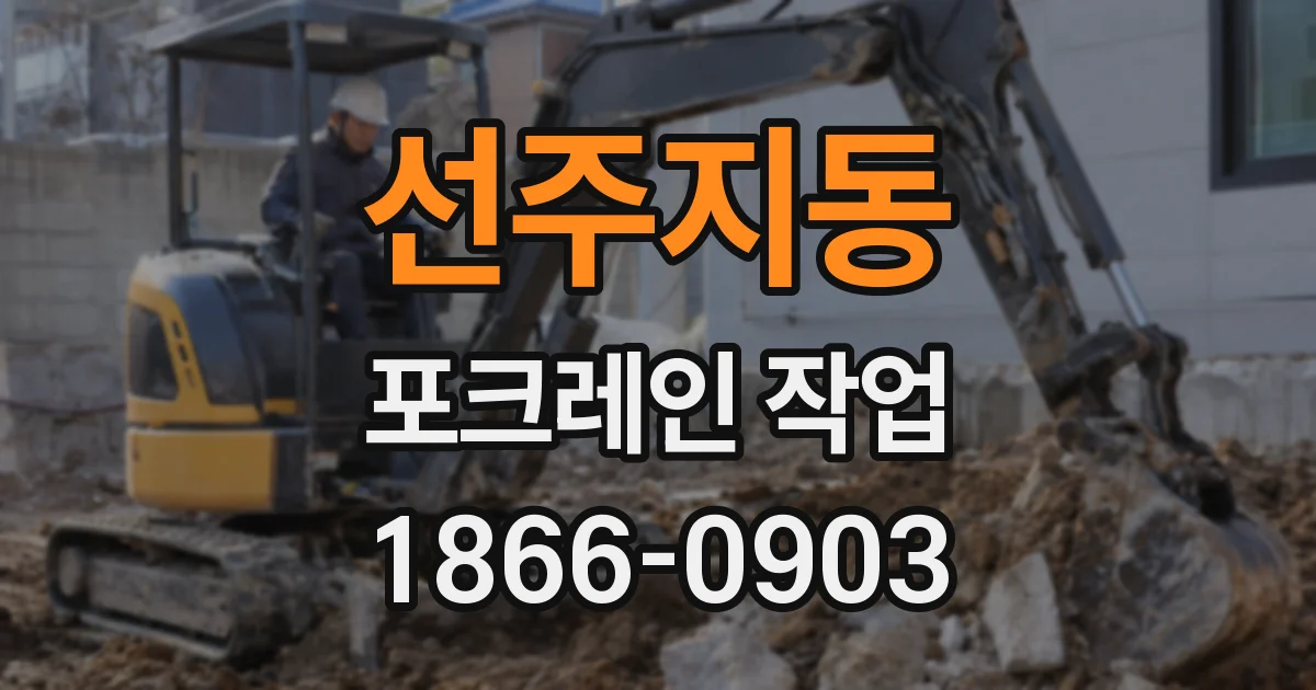 선주지동 포크레인 작업
