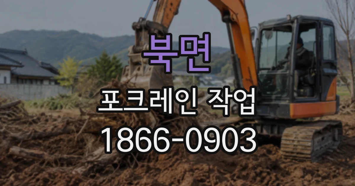 북면 포크레인작업