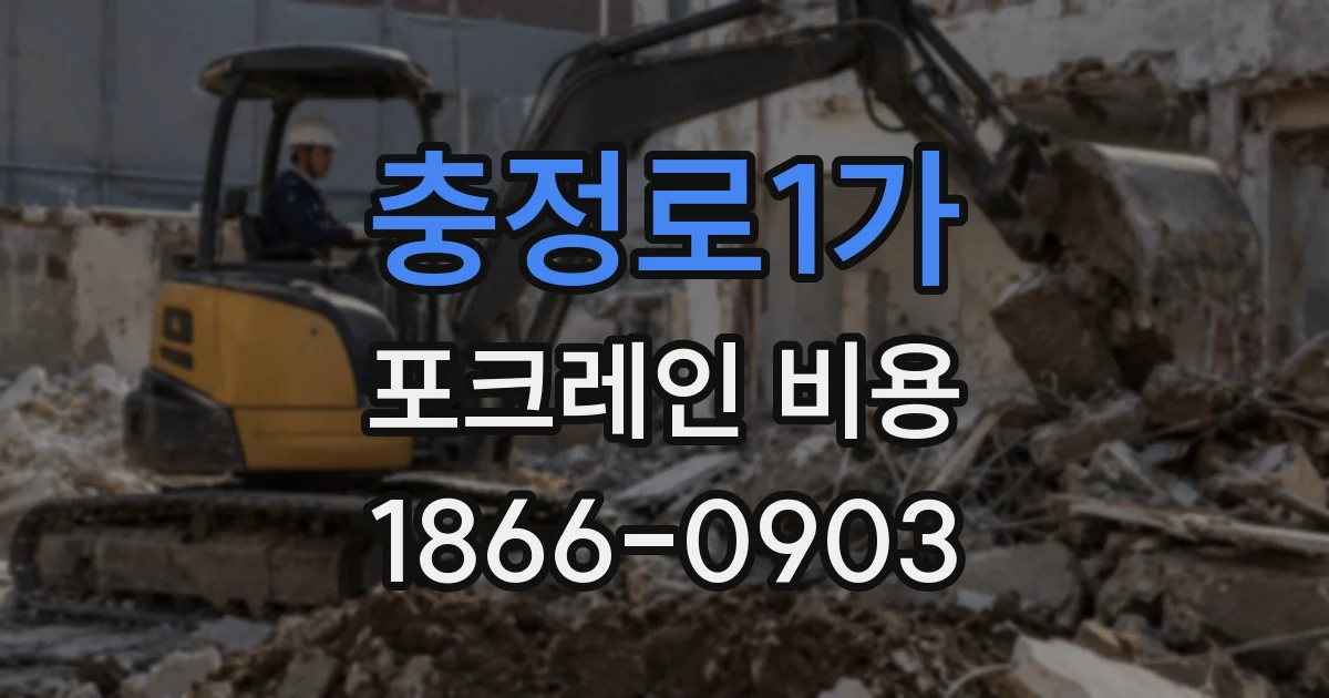 충정로1가 포크레인 비용