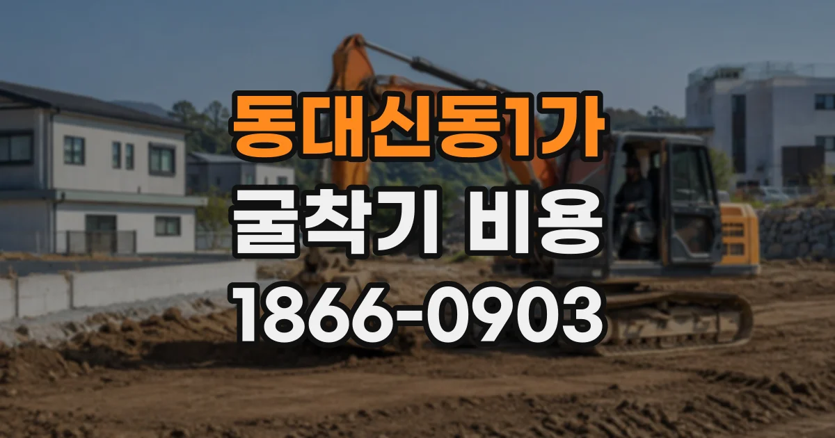 동대신동1가 굴착기비용