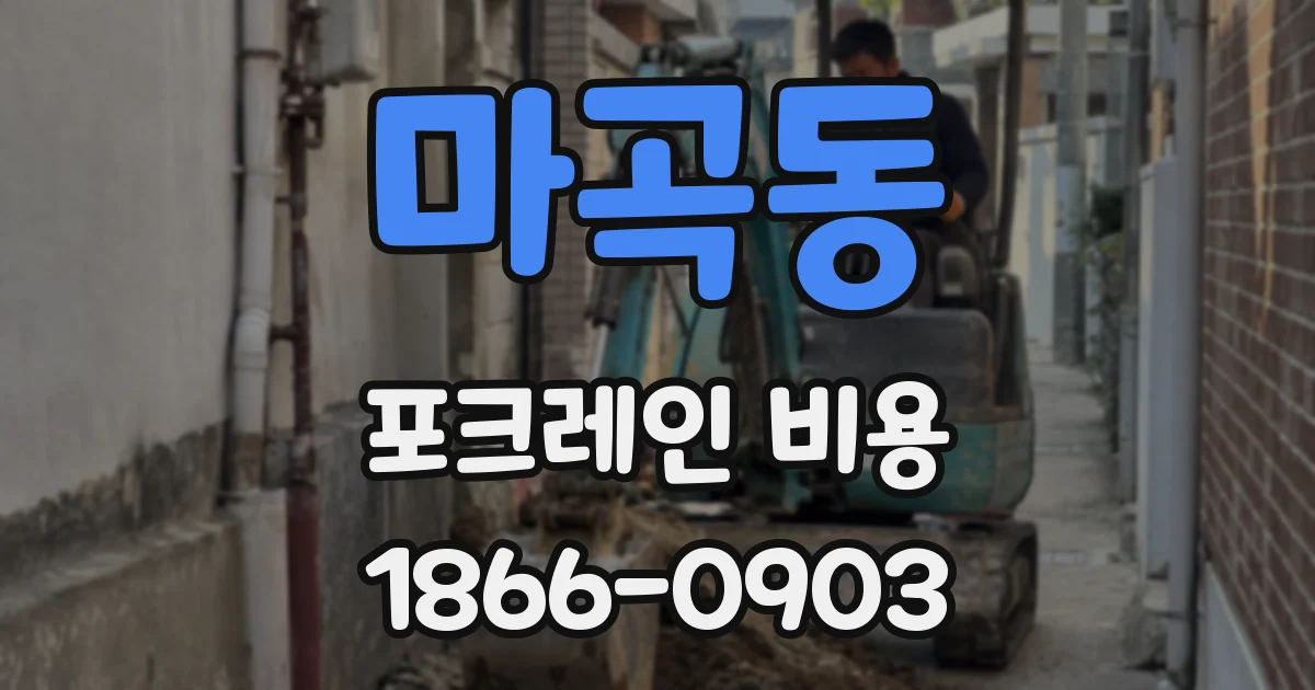 마곡동 포크레인 비용