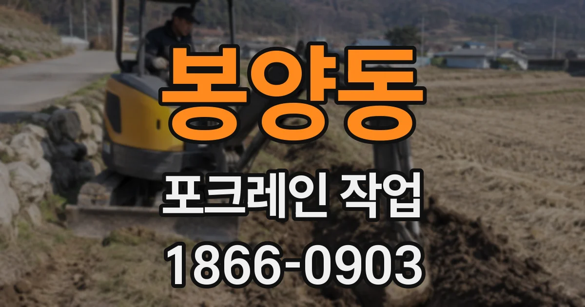 봉양동 포크레인 작업