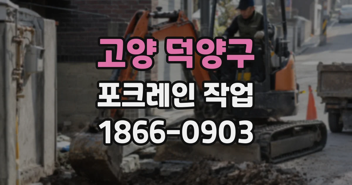 고양 덕양구 포크레인 작업