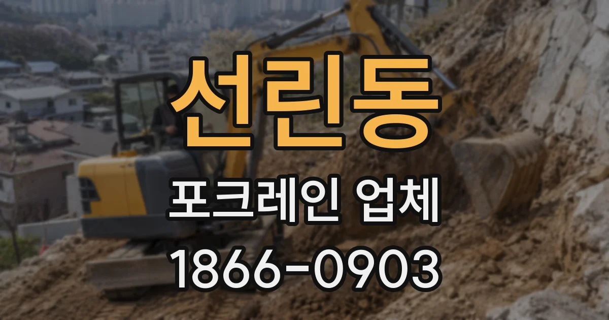 선린동 포크레인 업체