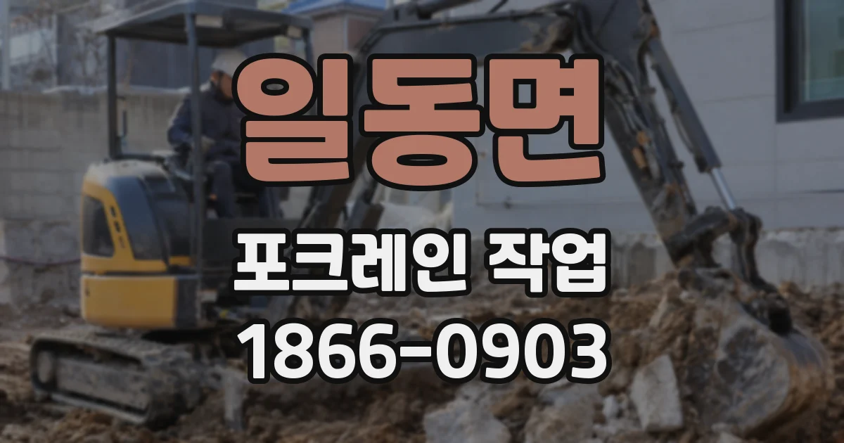 일동면 포크레인 작업