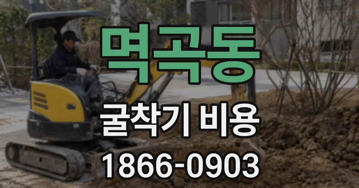 멱곡동 굴착기 비용
