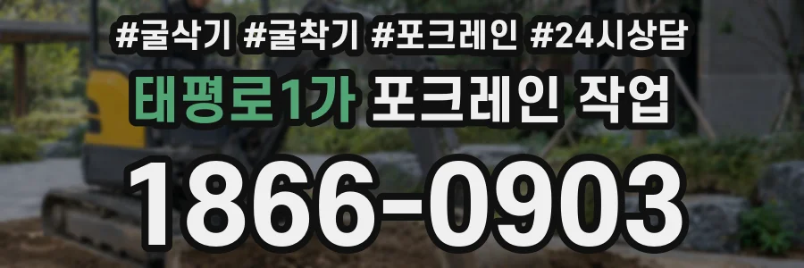 태평로1가 포크레인 작업