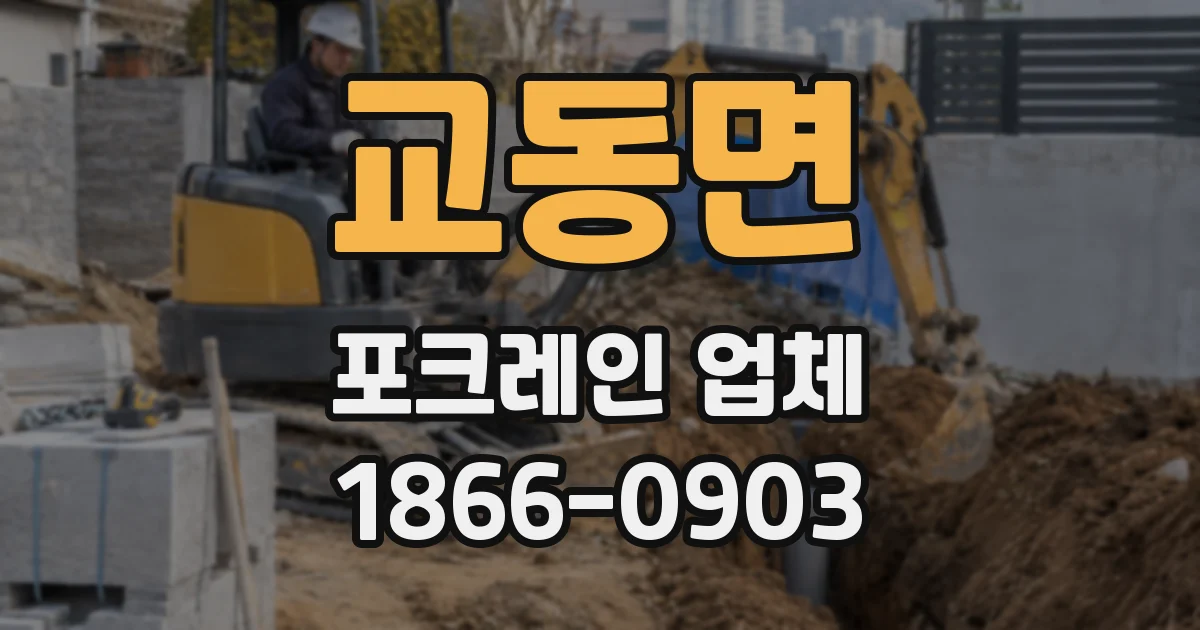 교동면 포크레인 업체
