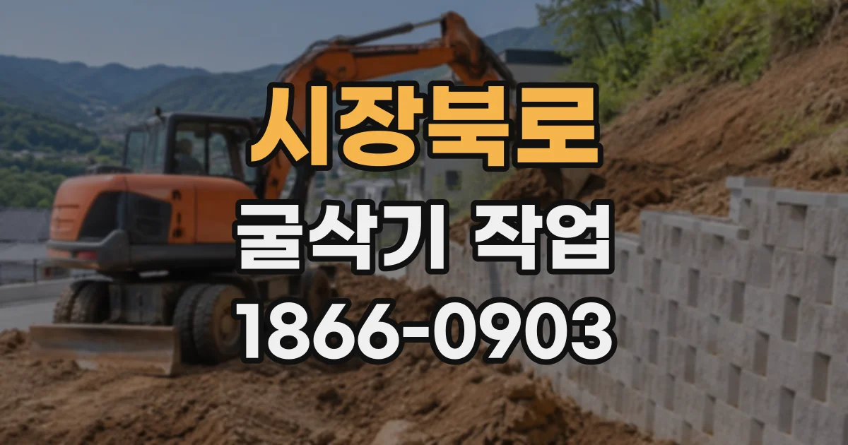 시장북로 굴삭기작업