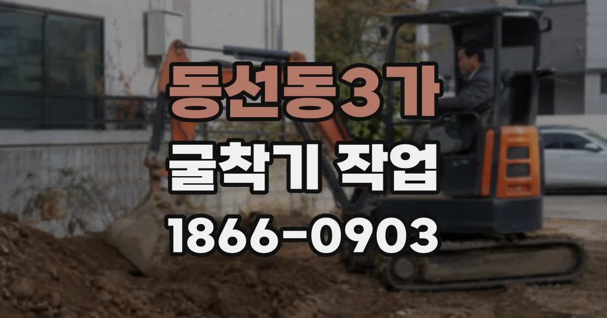 동선동3가 굴착기 작업