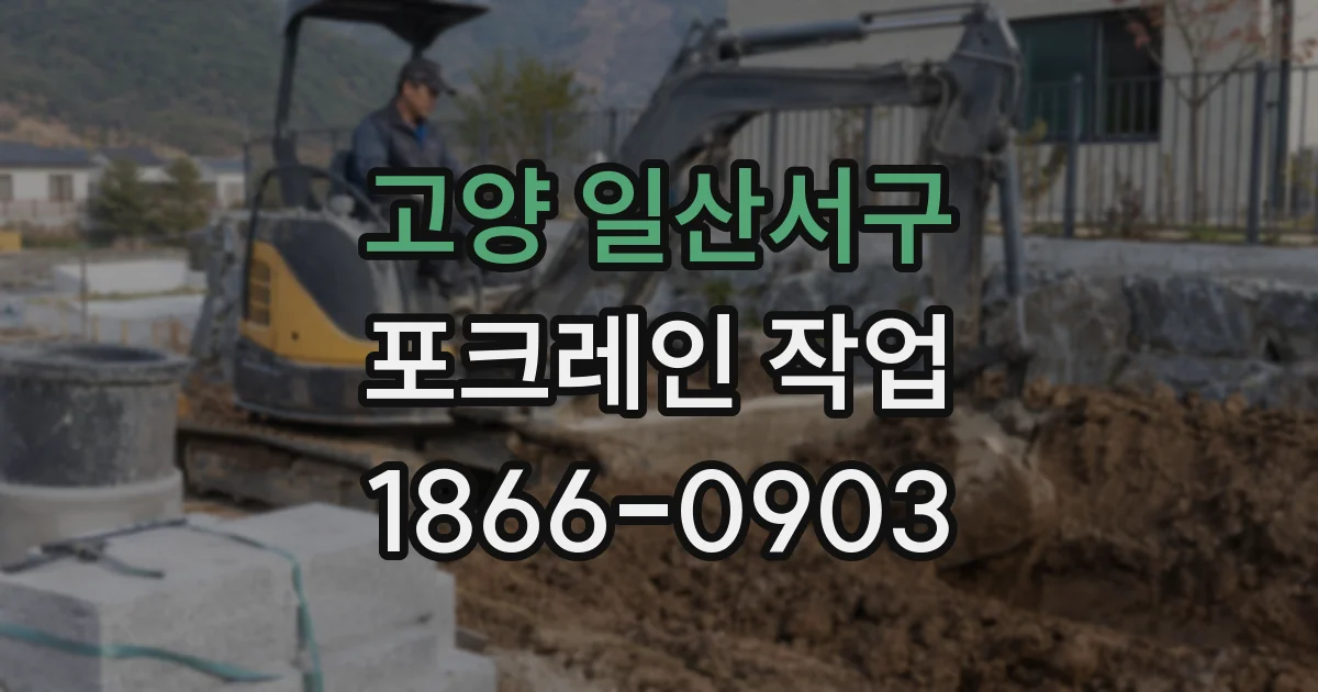 고양 일산서구 포크레인 작업