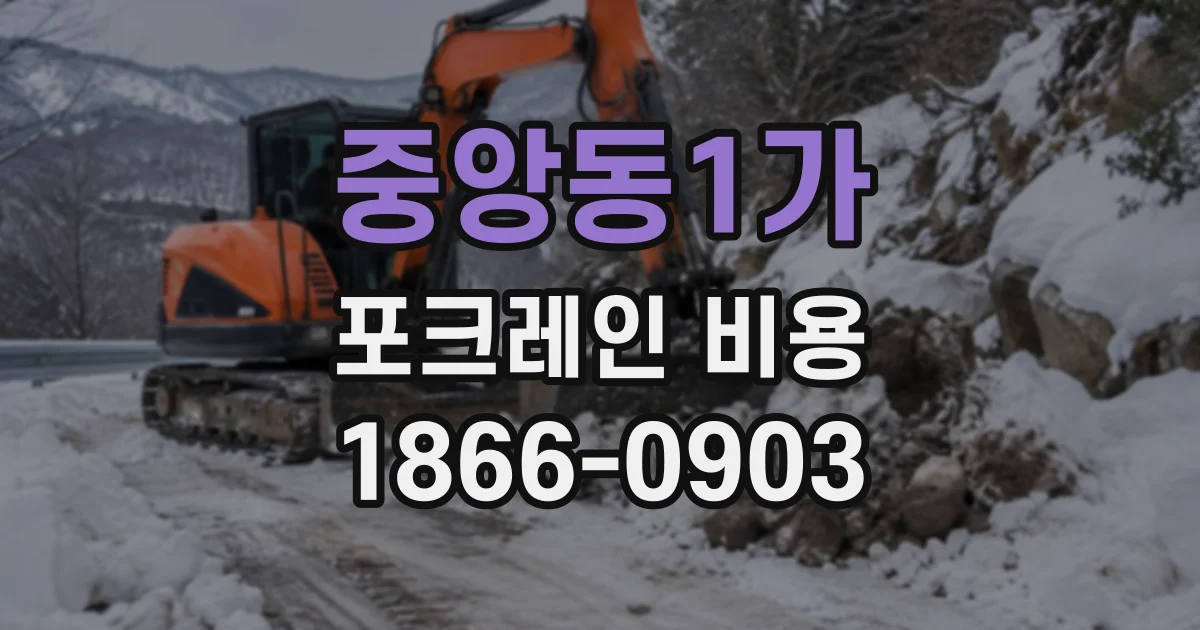 중앙동1가 포크레인비용