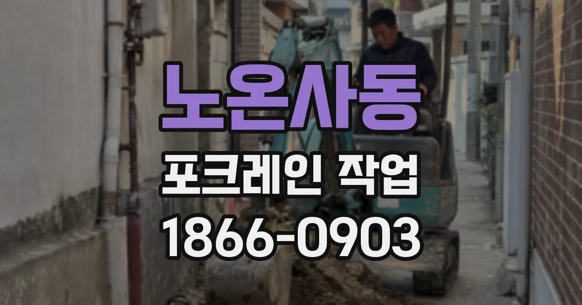노온사동 포크레인 작업