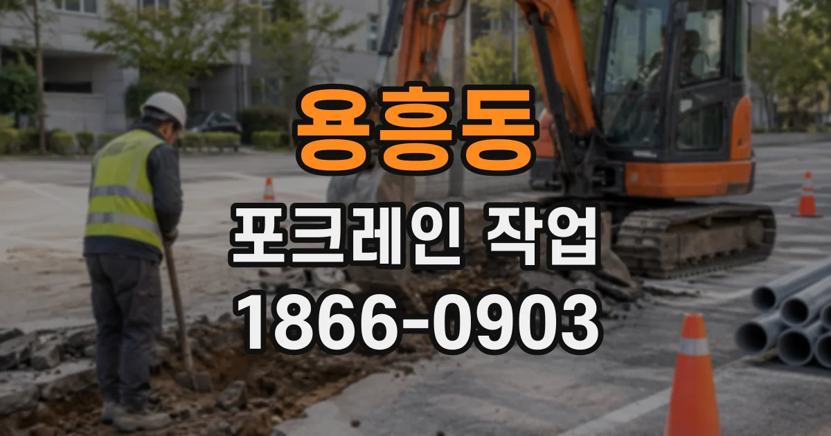 용흥동 포크레인작업
