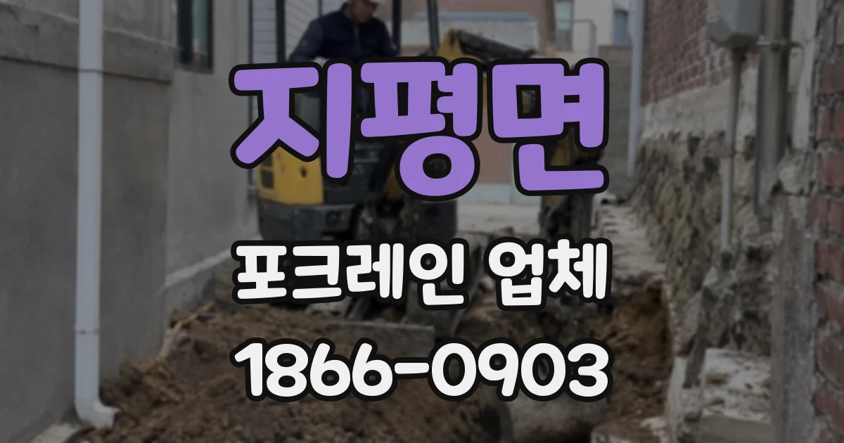 지평면 포크레인 업체