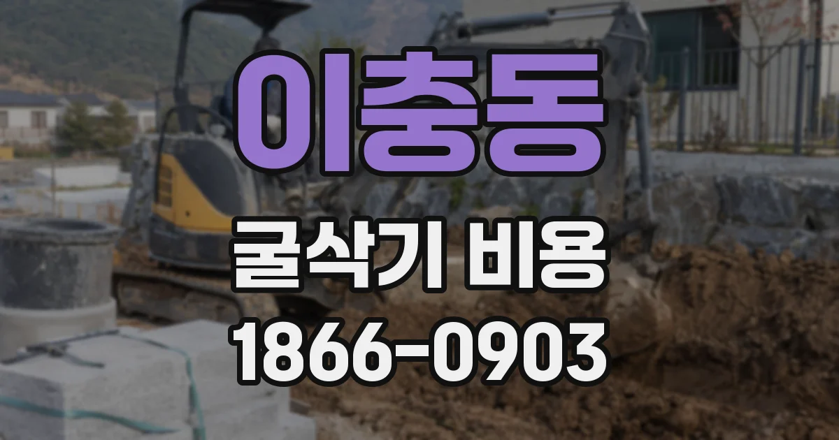 이충동 굴삭기 비용
