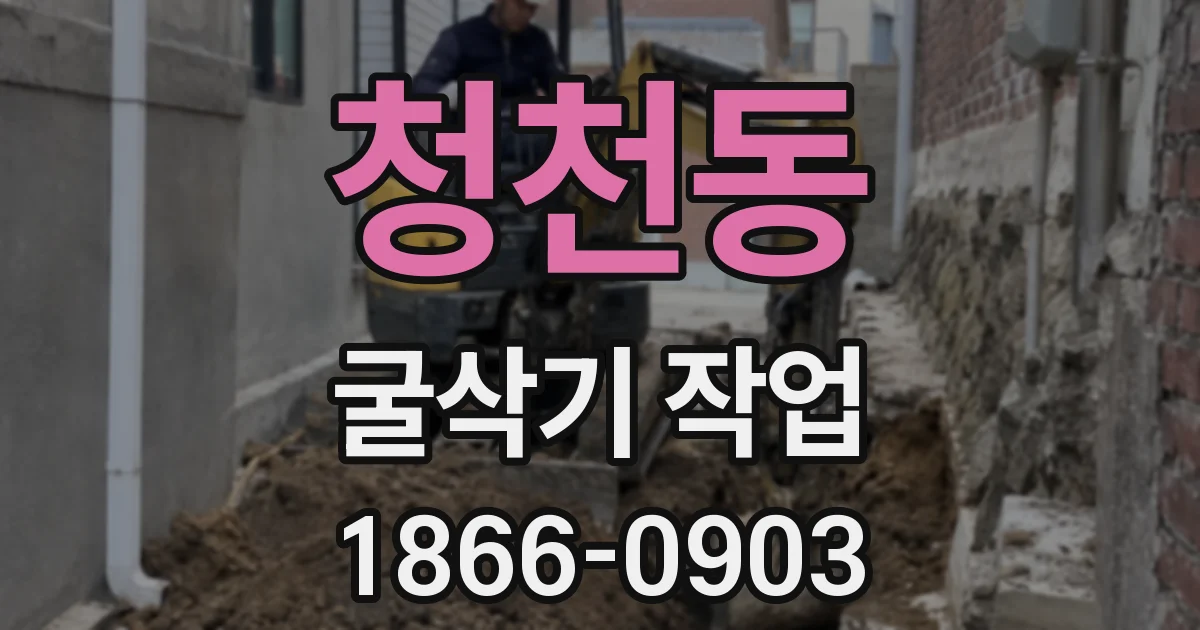 청천동 굴삭기 작업