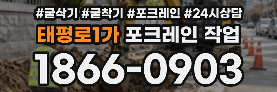 태평로1가 포크레인작업 상담 전화 1866-0903