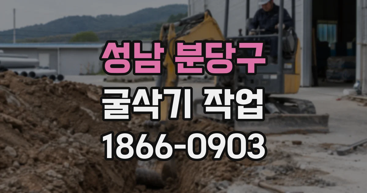 성남 분당구 굴삭기 작업