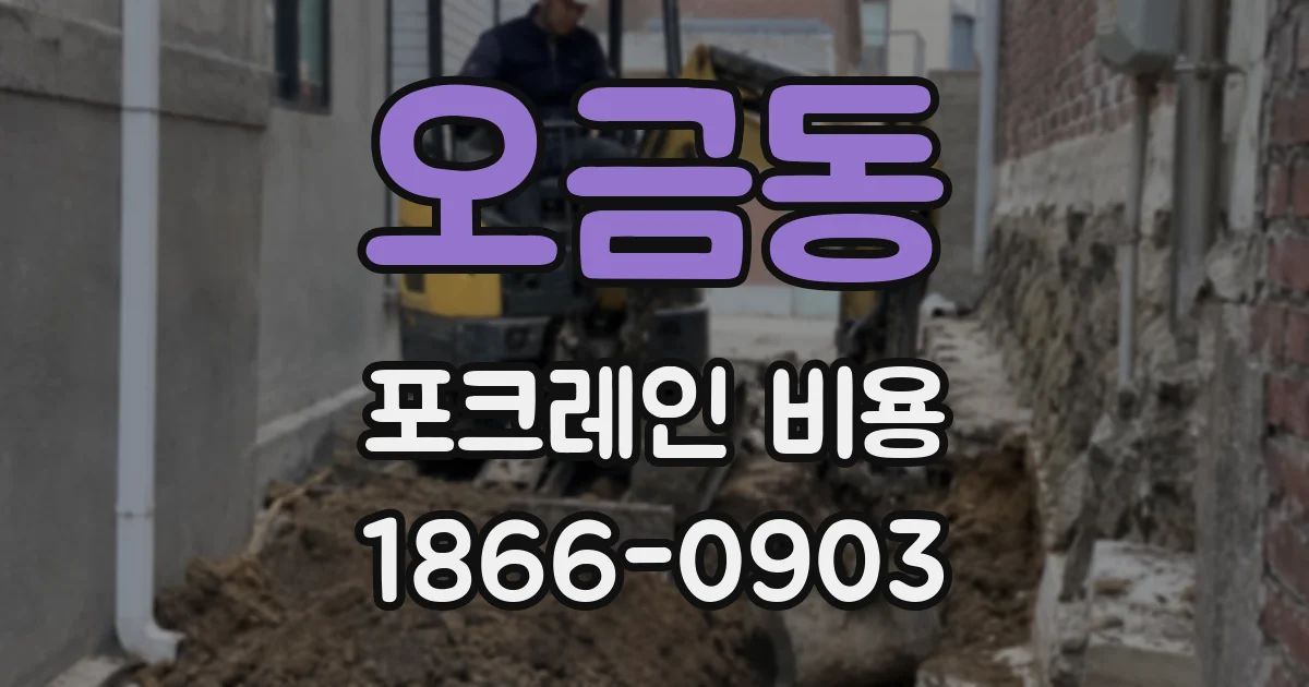 오금동 포크레인 비용