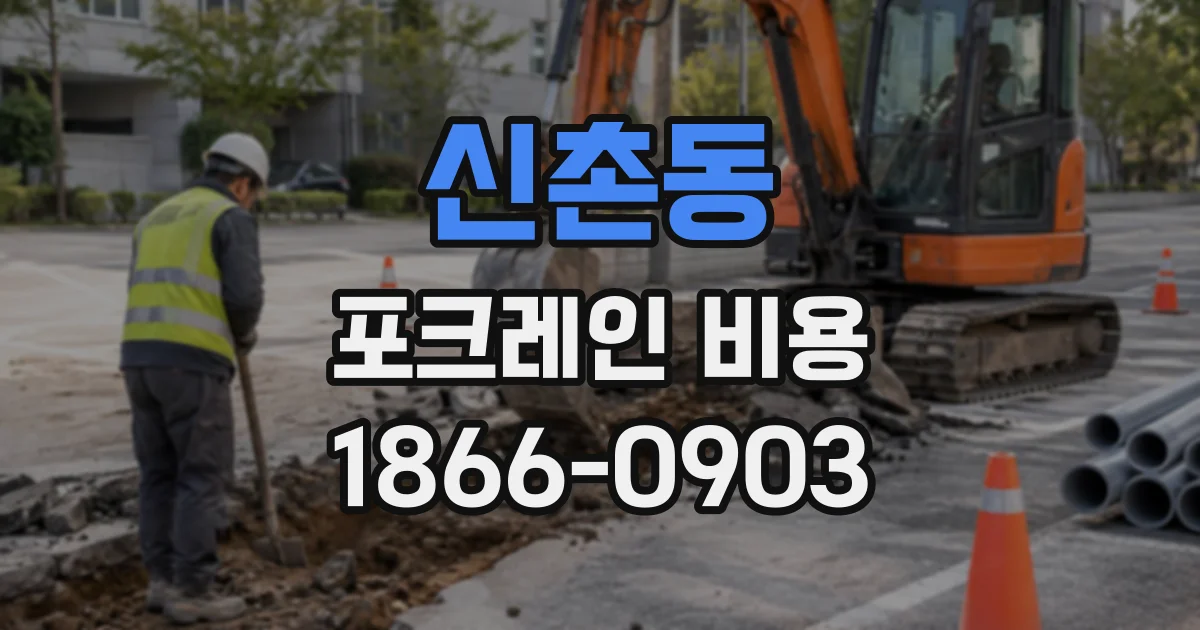 신촌동 포크레인비용