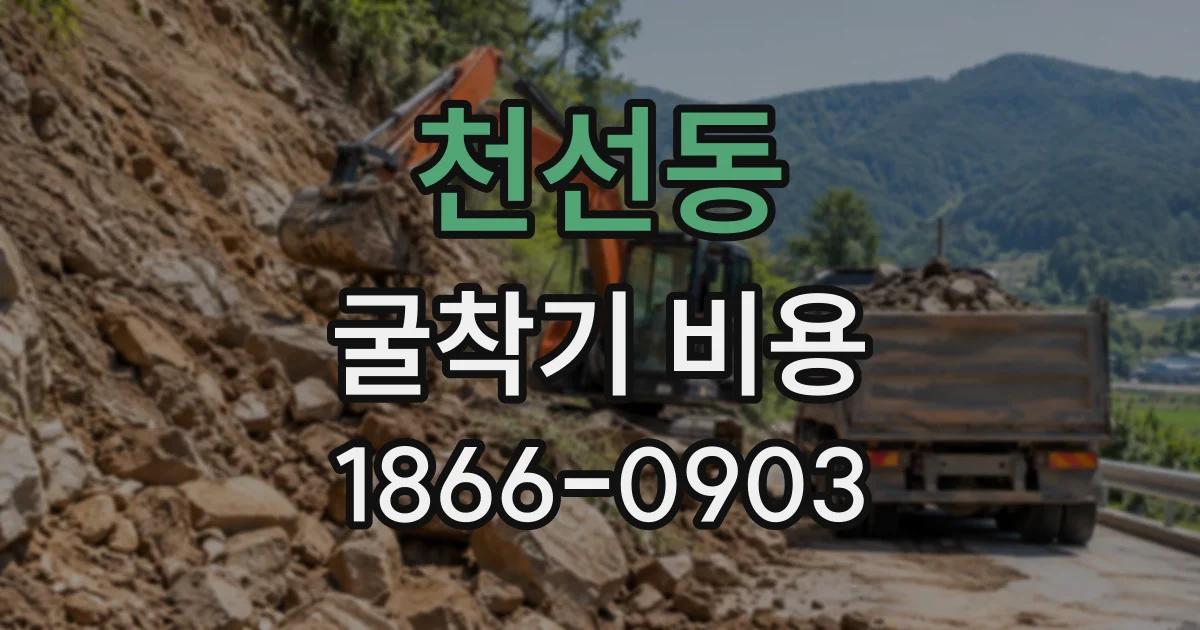 천선동 굴착기비용