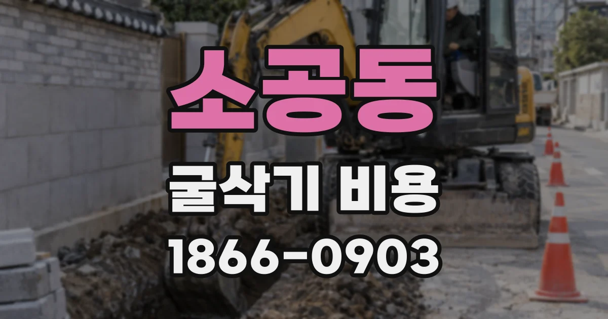 소공동 굴삭기 비용