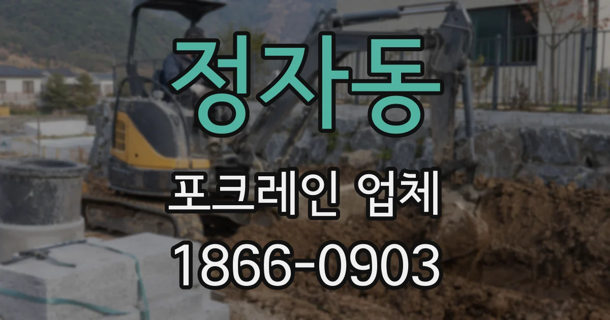 정자동 포크레인 업체