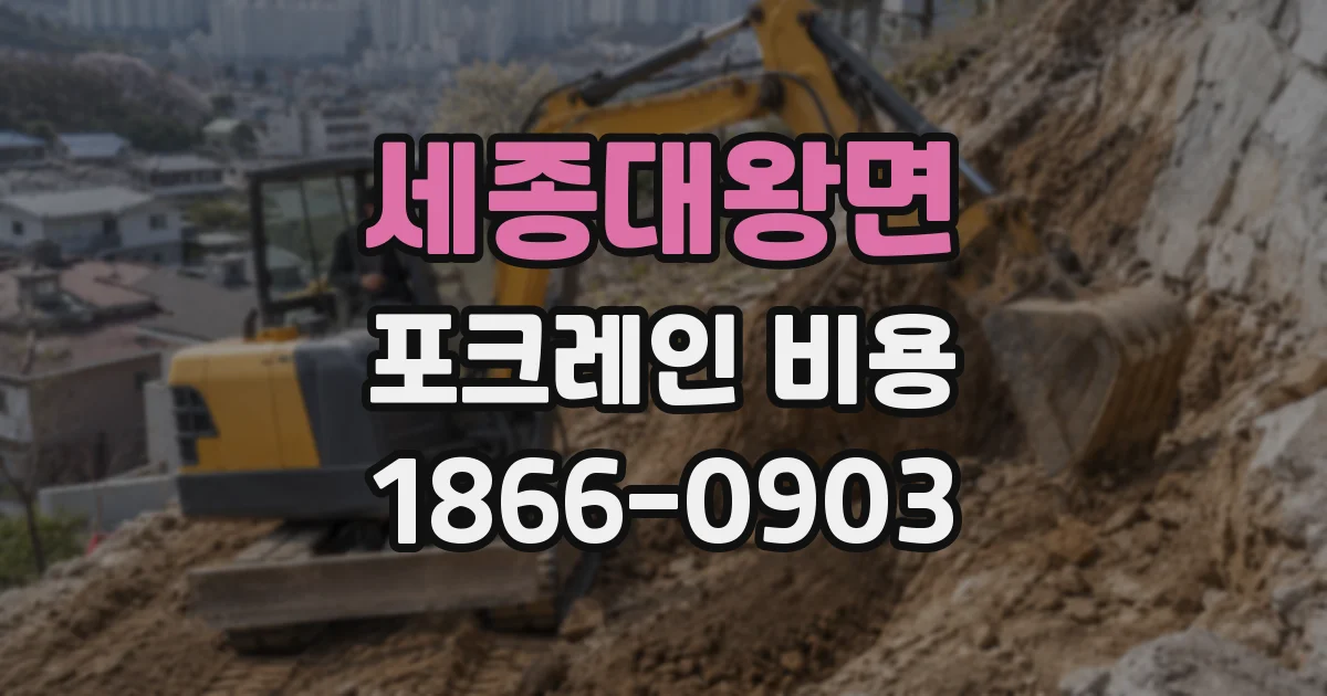 세종대왕면 포크레인 비용