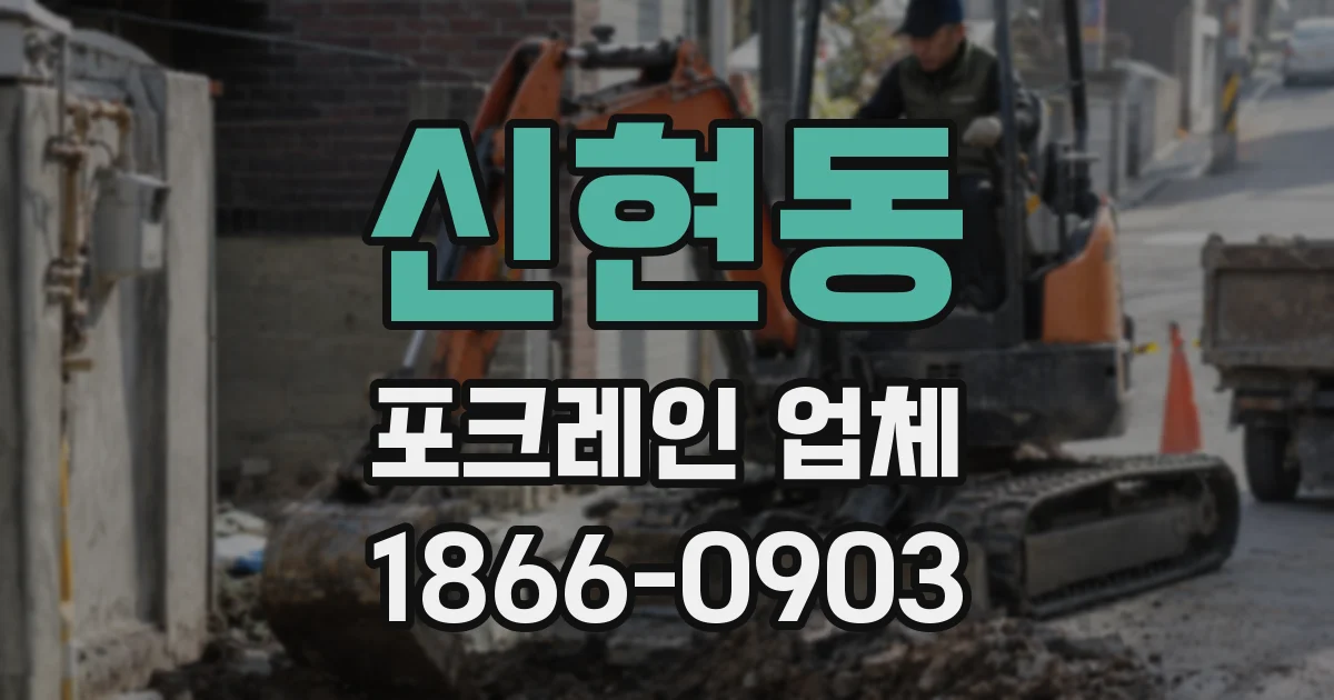 신현동 포크레인 업체
