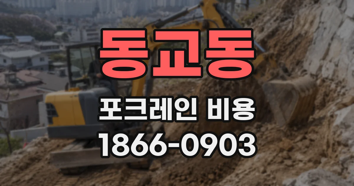 동교동 포크레인 비용