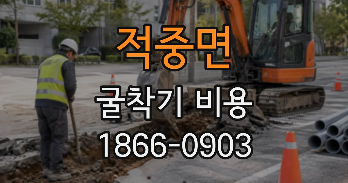 적중면 굴착기비용