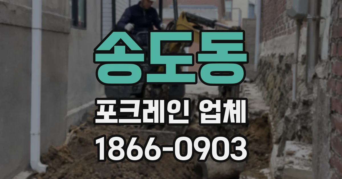 송도동 포크레인 업체