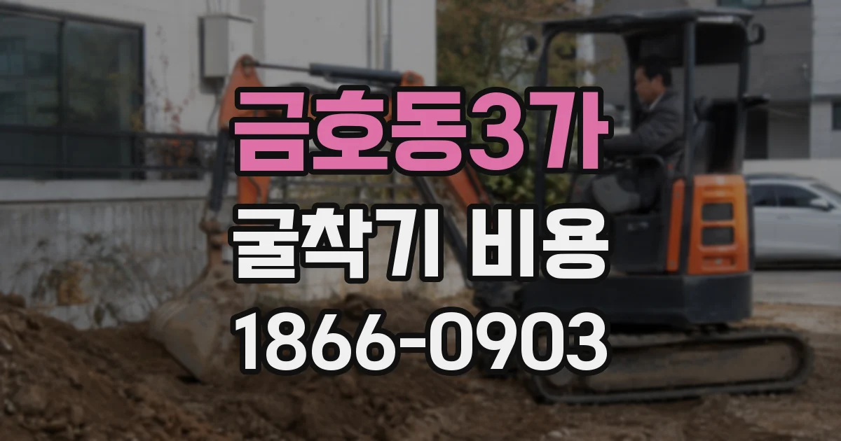금호동3가 굴착기 비용