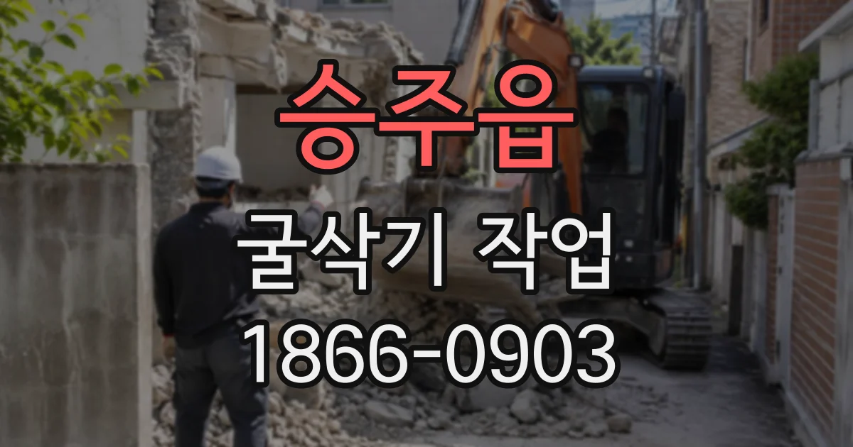 승주읍 굴삭기작업