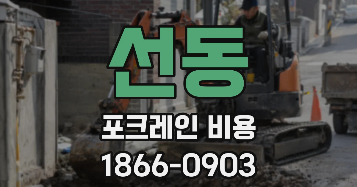 선동 포크레인 비용