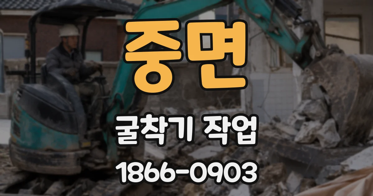 중면 굴착기 작업