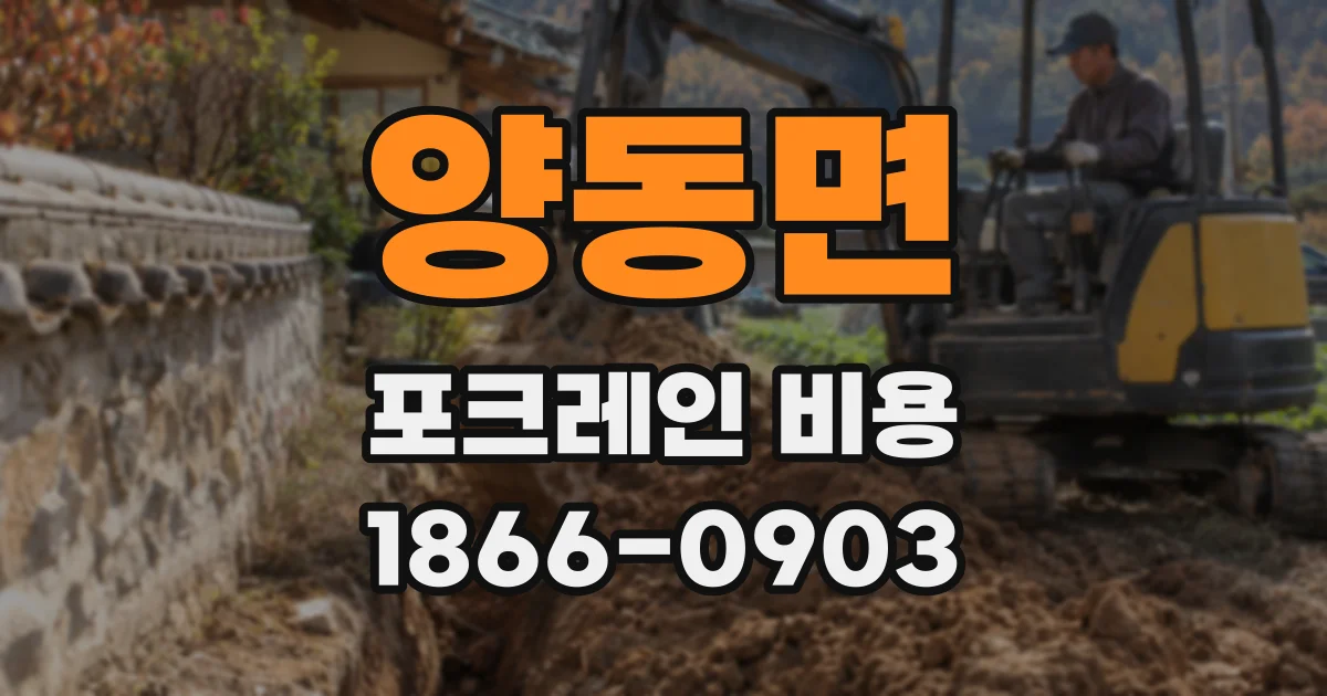양동면 포크레인 비용