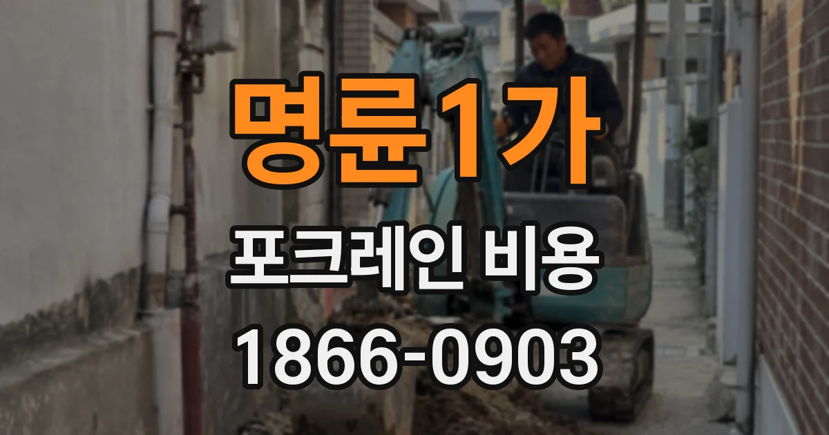 명륜1가 포크레인 비용