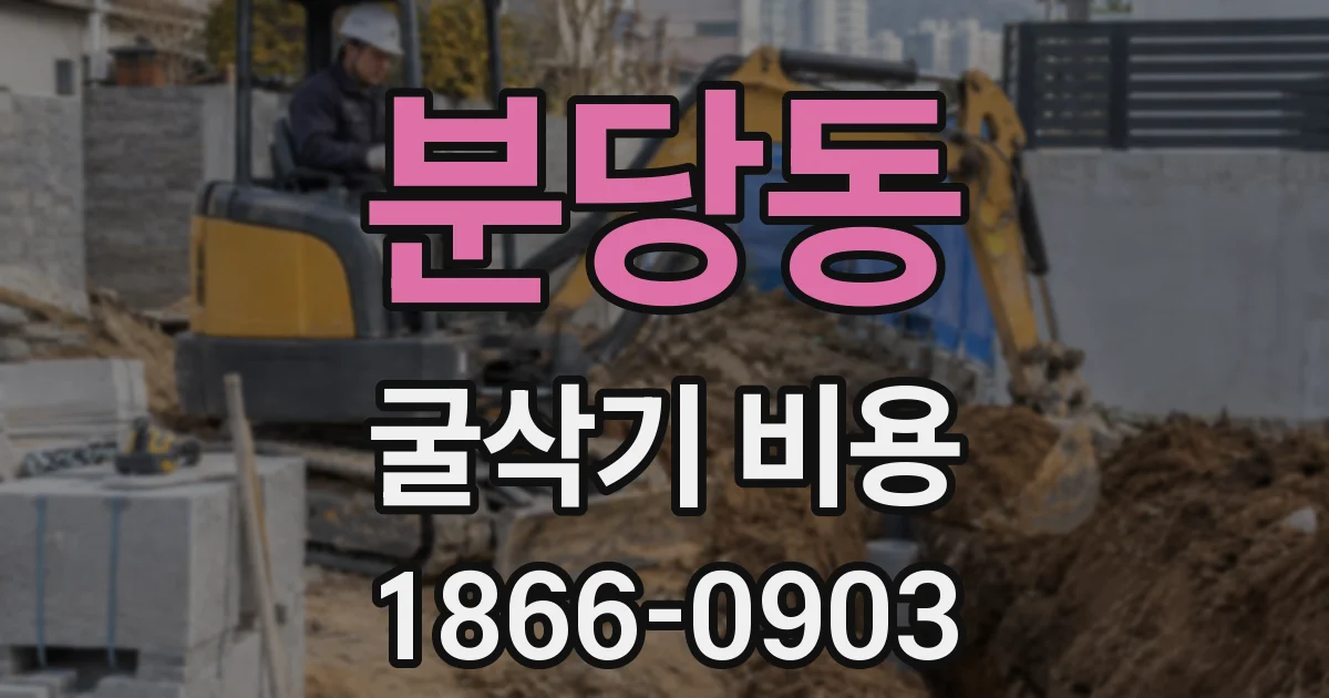 분당동 굴삭기 비용