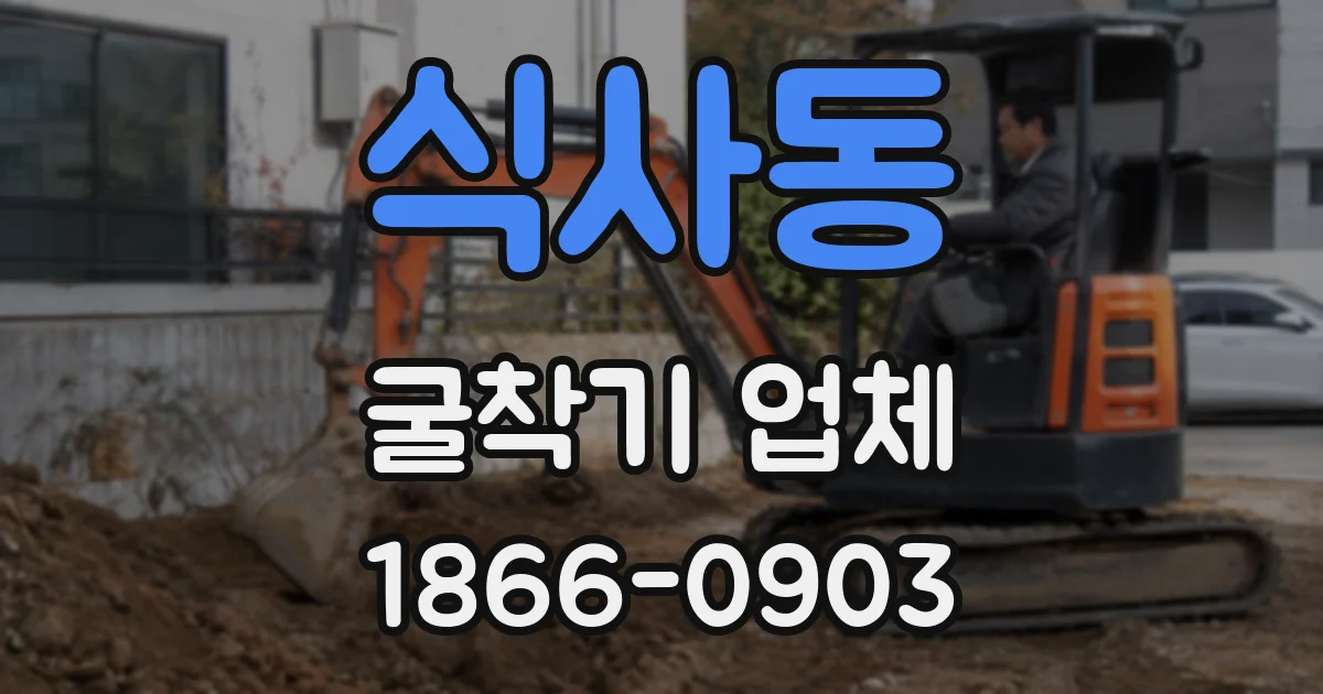 식사동 굴착기 업체