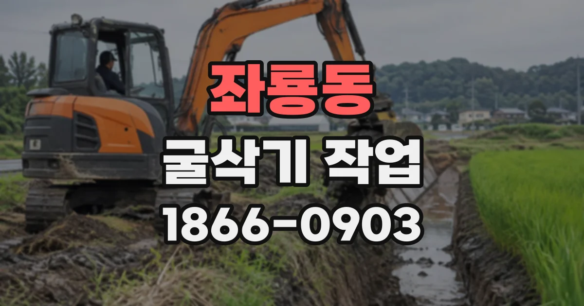 좌룡동 굴삭기작업