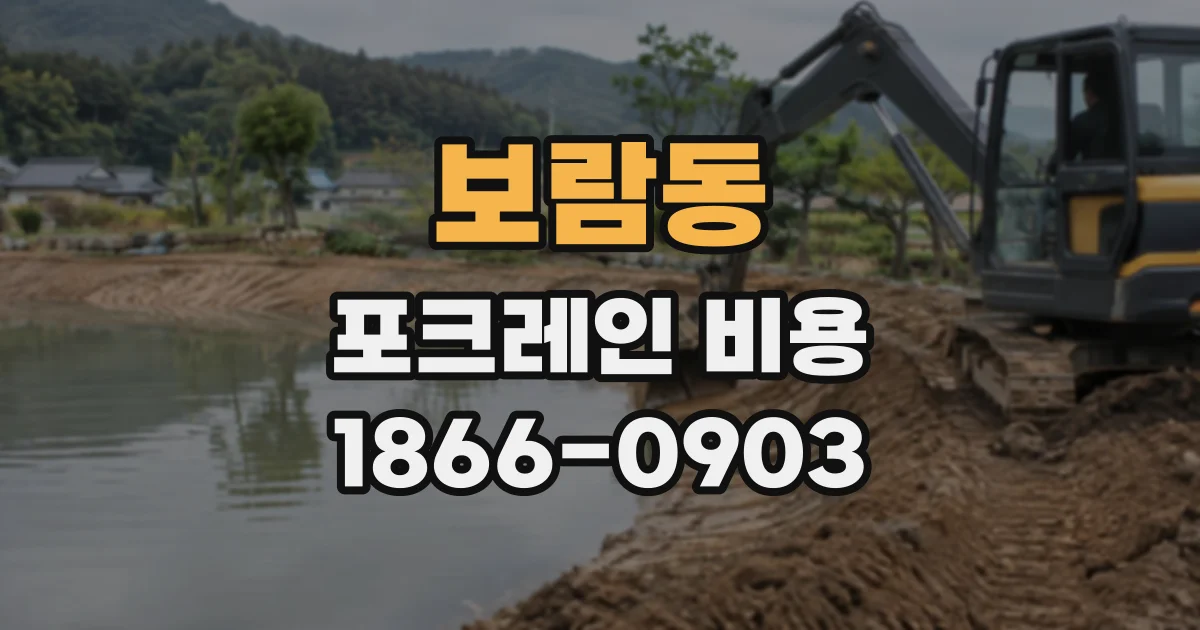 보람동 포크레인비용