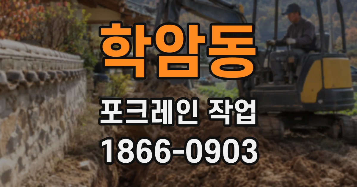 학암동 포크레인 작업