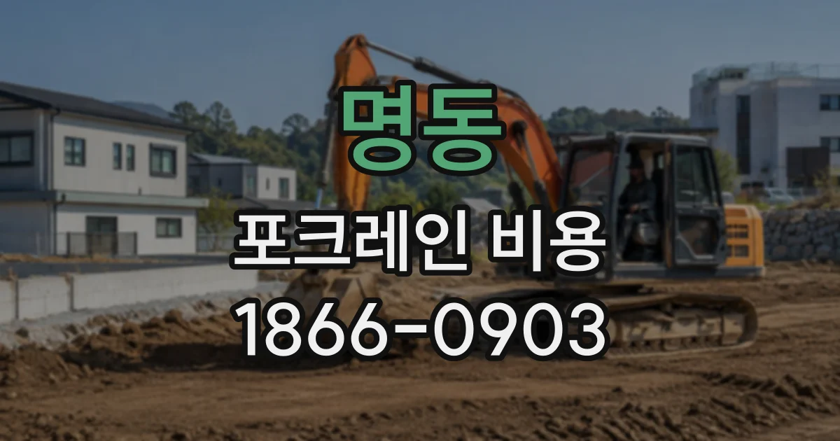 명동 포크레인비용