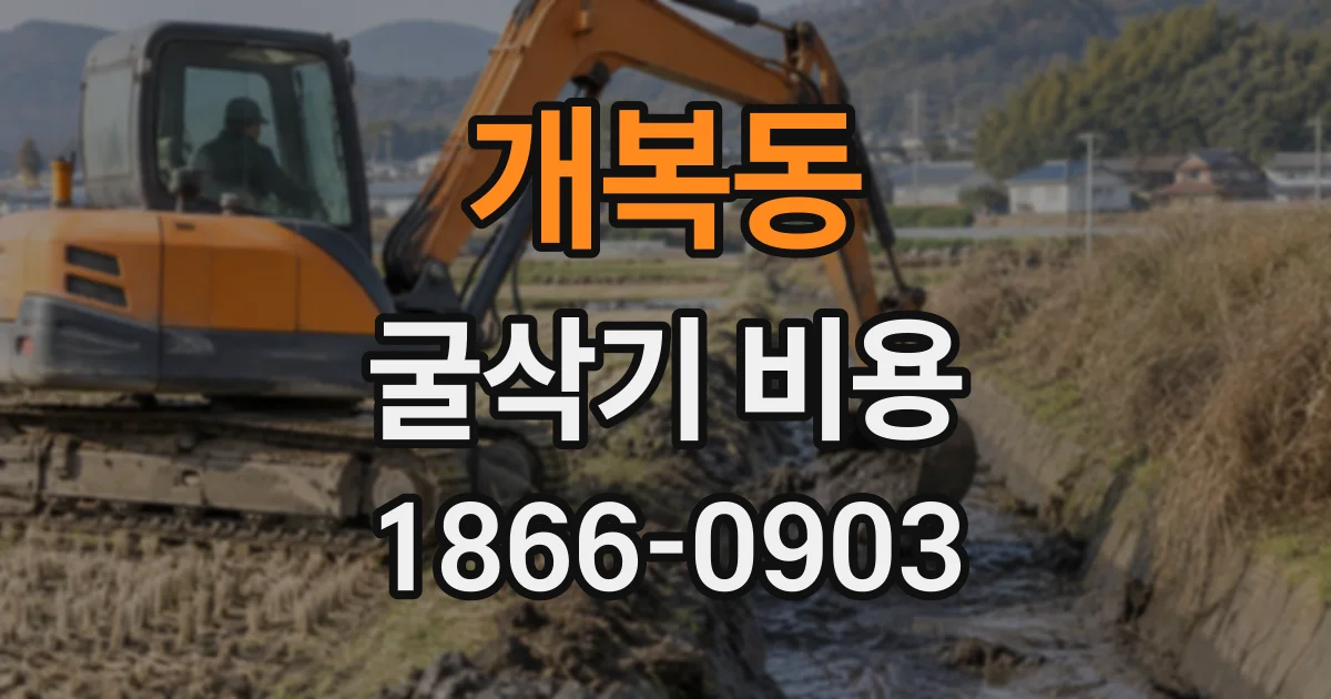 개복동 굴삭기비용