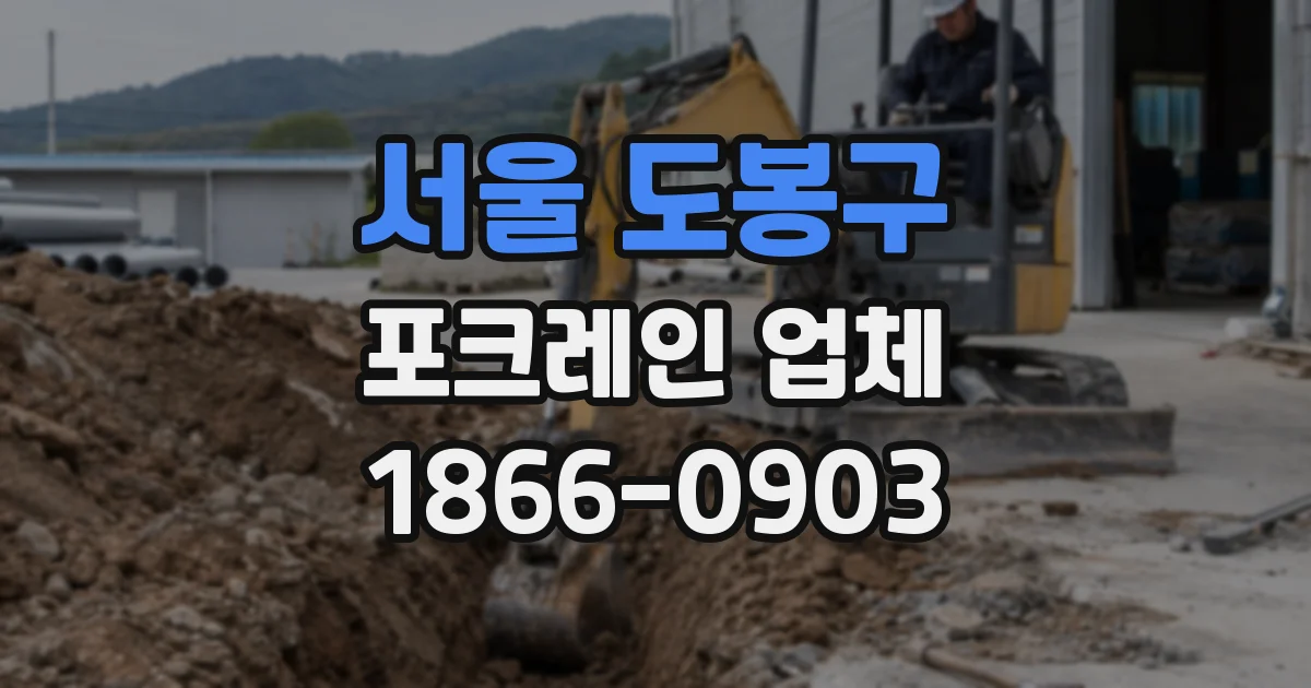 서울 도봉구 포크레인 업체