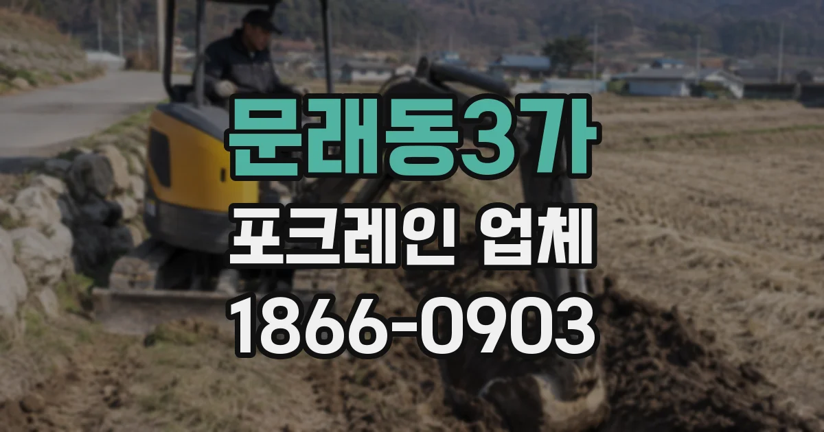 문래동3가 포크레인 업체